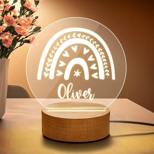 Customizable Rainbow Night Light with Name - Customizable Love