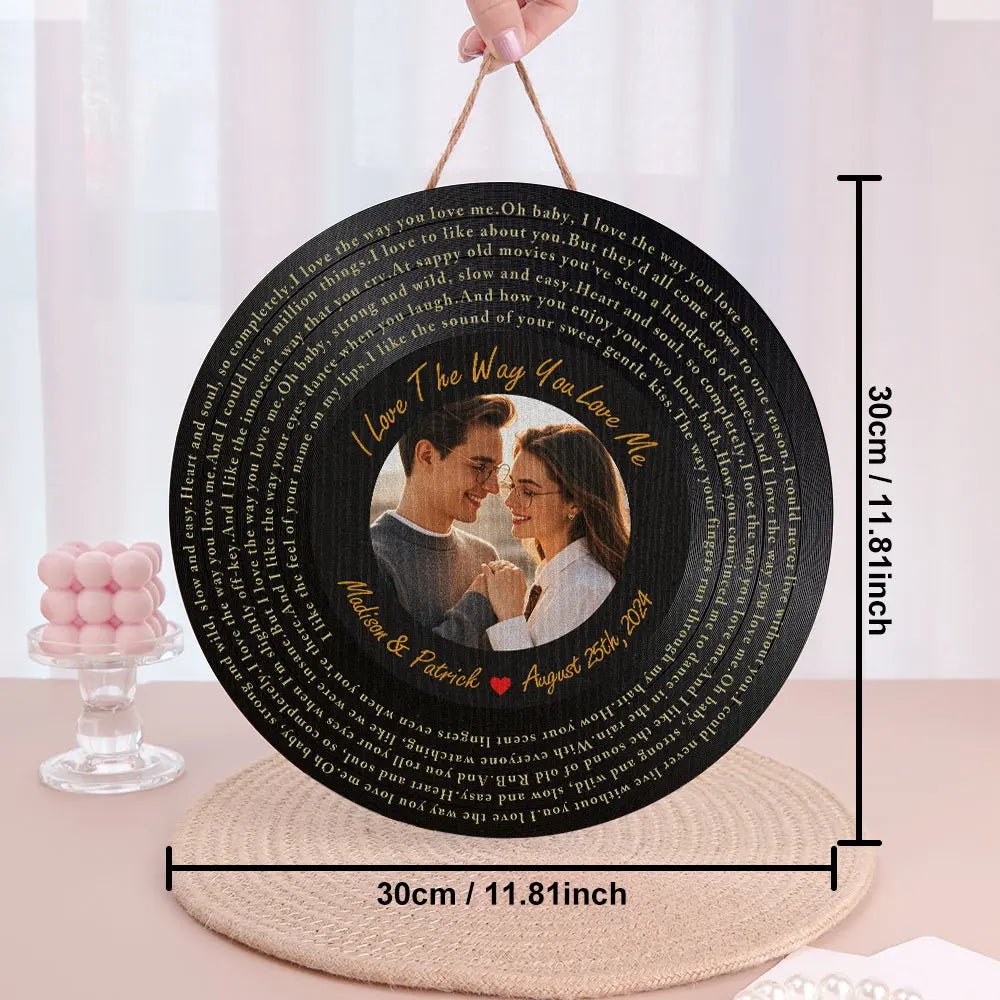 Customizable Song Lyric Record with Photo and Date - Customizable Love