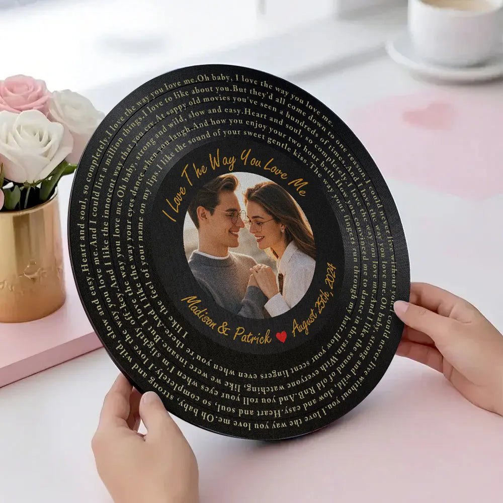 Customizable Song Lyric Record with Photo and Date - Customizable Love