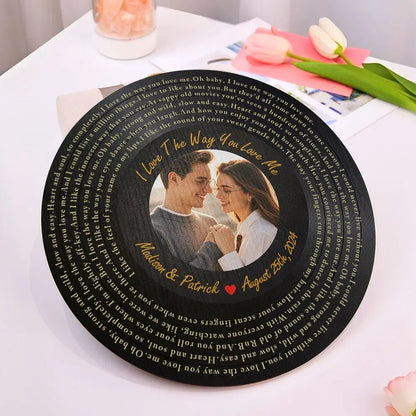 Customizable Song Lyric Record with Photo and Date - Customizable Love