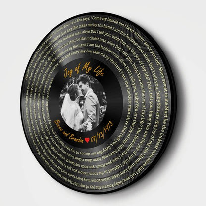 Customizable Song Lyric Record with Photo and Date - Customizable Love