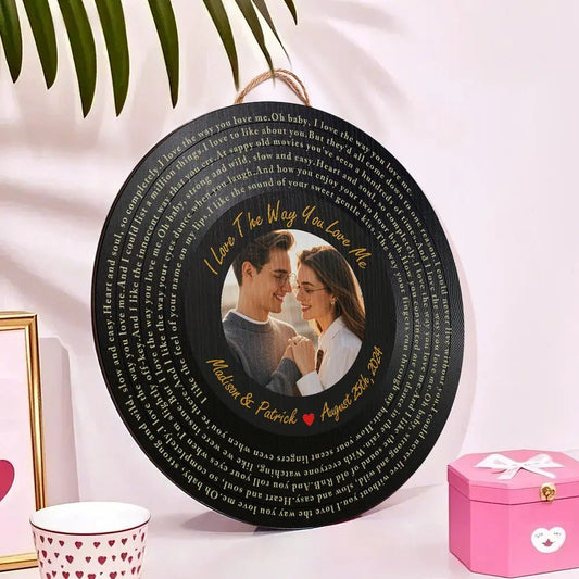 Customizable Song Lyric Record with Photo and Date - Customizable Love