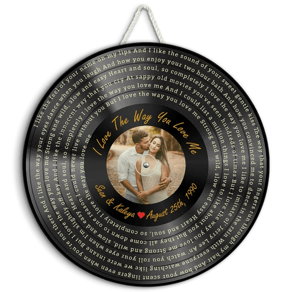 Customizable Song Lyric Record with Photo and Date - Customizable Love
