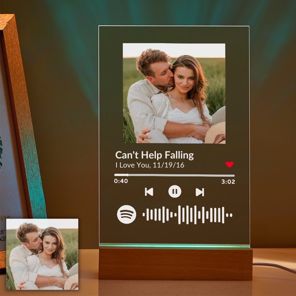 Customizable Spotify Photo Music Plaque Night Light *Best Seller* - Customizable Love