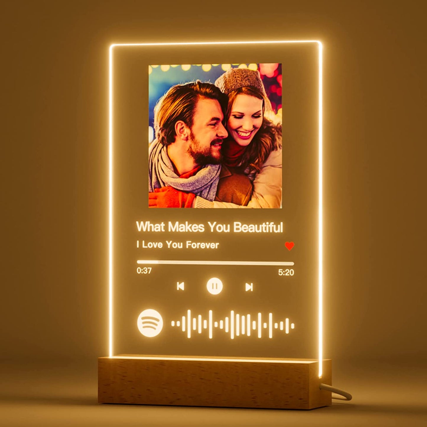 Customizable Spotify Photo Music Plaque Night Light *Best Seller* - Customizable Love