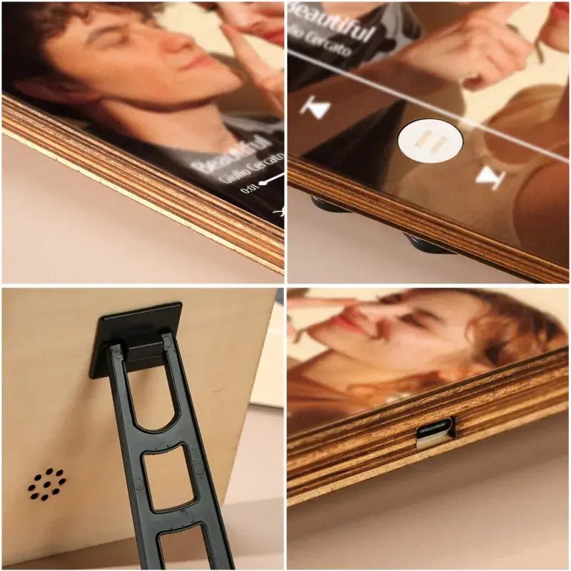Customizable Wood Photo Music Frame with Song - Customizable Love