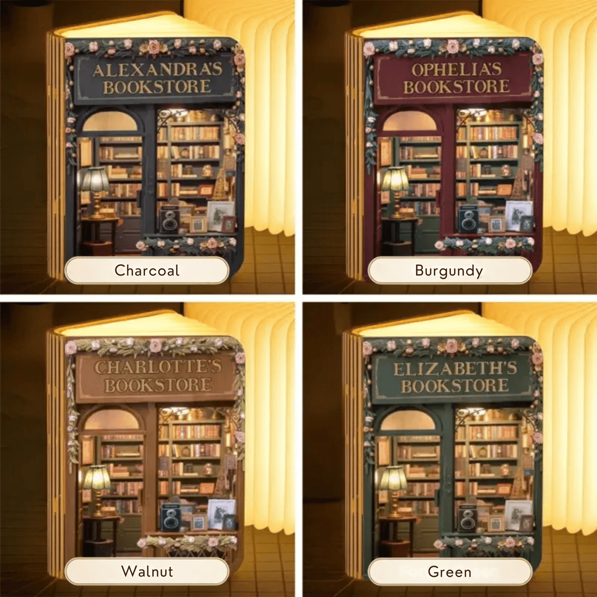 Cutomizable Foldable LED Magic Book Lamp - Customizable Love