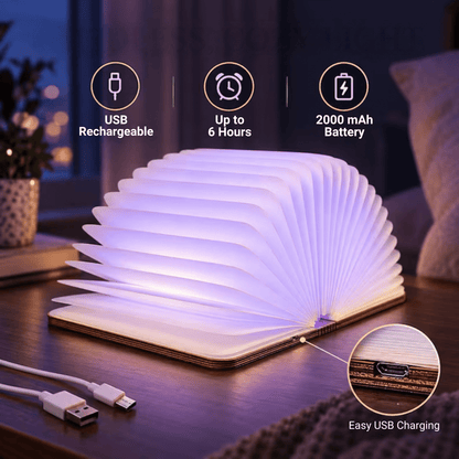 Cutomizable Foldable LED Magic Book Lamp - Customizable Love