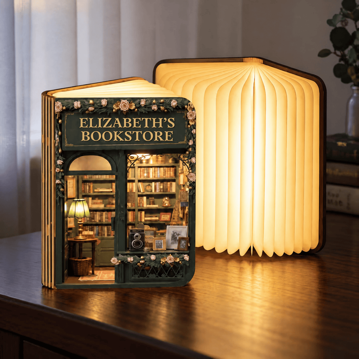 Cutomizable Foldable LED Magic Book Lamp - Customizable Love