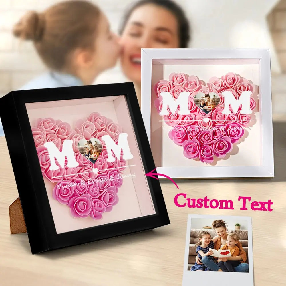 Custom Photo Flower Shadow Box With Photo For Mom