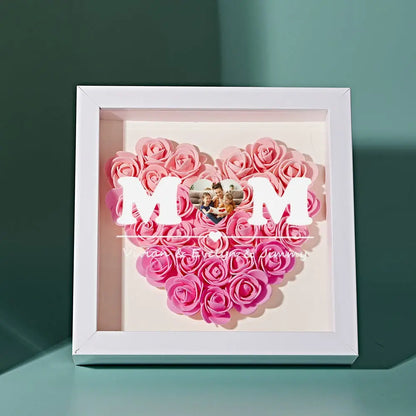 Custom Photo Flower Shadow Box With Photo For Mom
