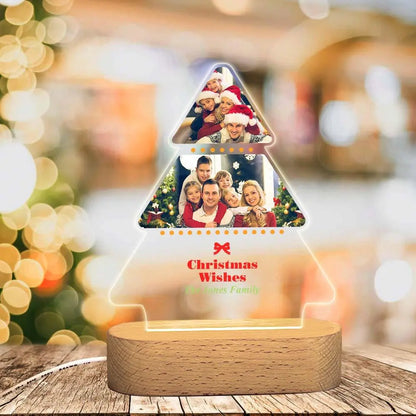 Custom Photo Christmas Tree Plaque Night Light