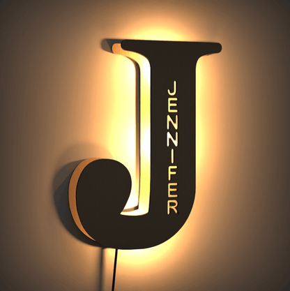 Personalized Wooden Letter Name Night Light