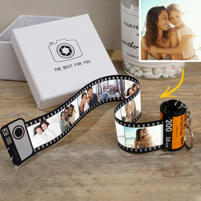 Custom Keychain, Personalized Camera Film Roll Keychain with Pictures for  Women