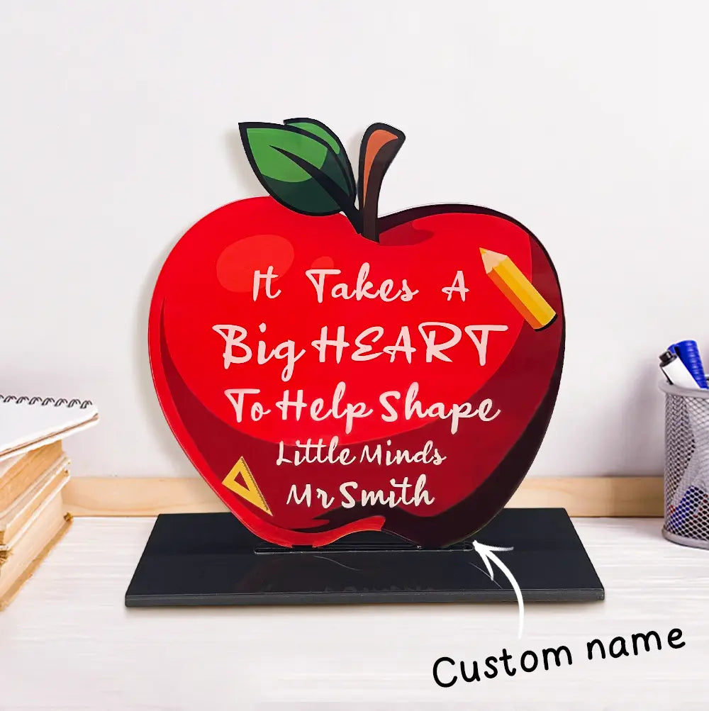Custom Apple Teacher Desk Sign