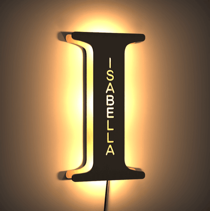 Personalized Wood Letter Name & Initial Night Light - Customizable Love
