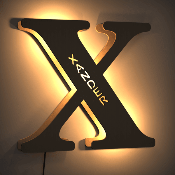 Personalized Wood Letter Name & Initial Night Light - Customizable Love