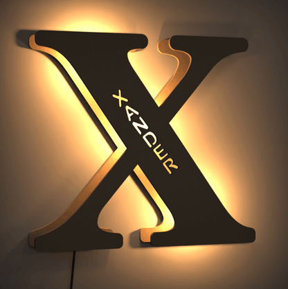 Personalized Wood Letter Name & Initial Night Light - Customizable Love